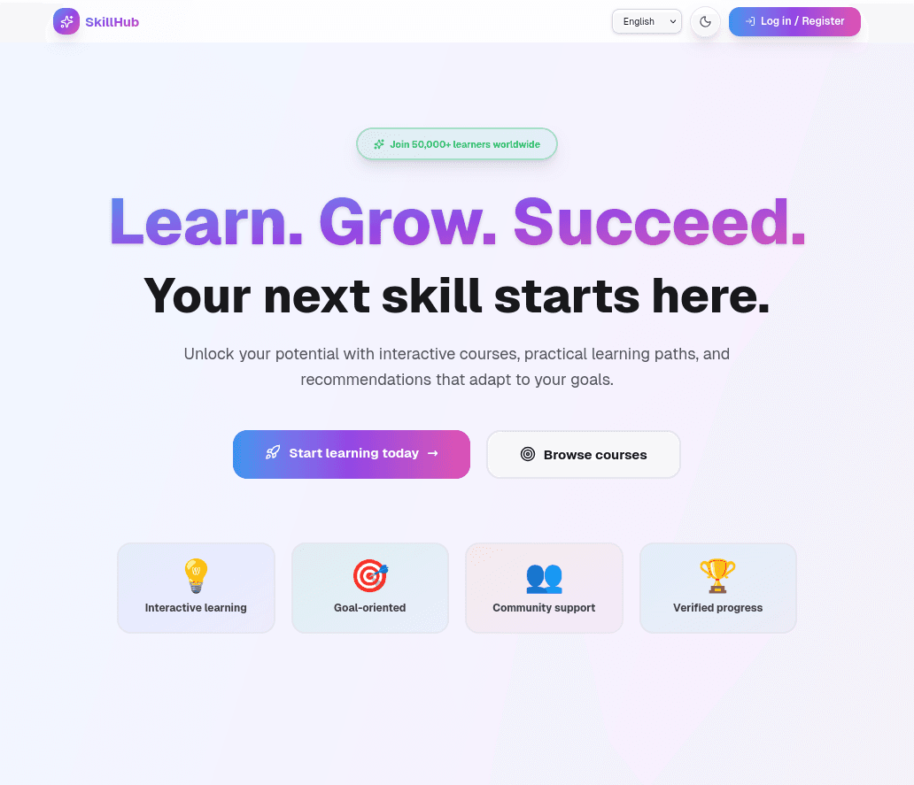 SkillHub application screenshot